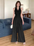 V-neck Halter Neck Sleeveless Jumpsuit